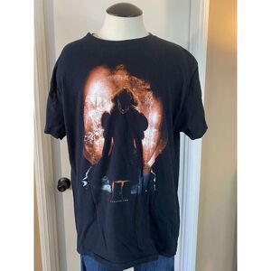 Stephen King PennyWise IT Chapter 2 Big Graphic‎ Logo Black T Shirt Size Large